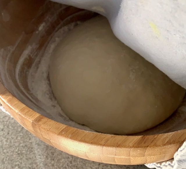 Proofing in a wooden bowl